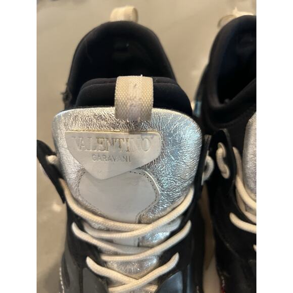 Valentino Bounce Sneakers - Black/Chrome/White - Size 45 (12 US) - Picture 3 of 6